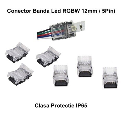 CONECTOR BANDA LED RGBW 12MM / 5 PINI - 5 FIRE